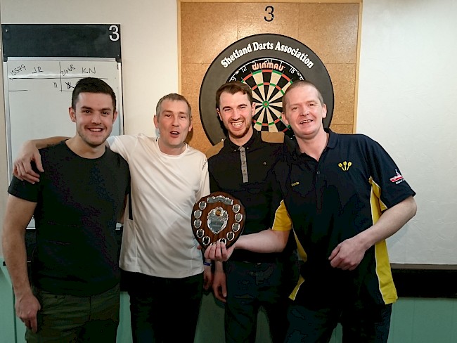 Runner Up Ramsay Hogg, winner Neal Redfern, runner up James Mcnab winner Kevin Llewellyn